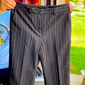 Black with brown pinstripe pants